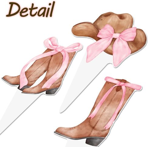 حذاء رعاة البقر وقبعة القبعات الوردي القوس كب كيك أعلى الأقطار Coquette Cowgirl Cake Decorations 48pcs أحذية وقبعات كب كيك تختار ديكورات عيد ميلاد راعية البقر الغربية للفتيات الغرب الغرب لوازم الحفلات in Kuwait