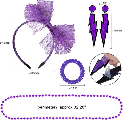 80s Costumes for Women, 80s Accessories Set with Fishnet Gloves Leg Warmers, Tutu Skirts for 1980s Theme Party Outfits in Kuwait