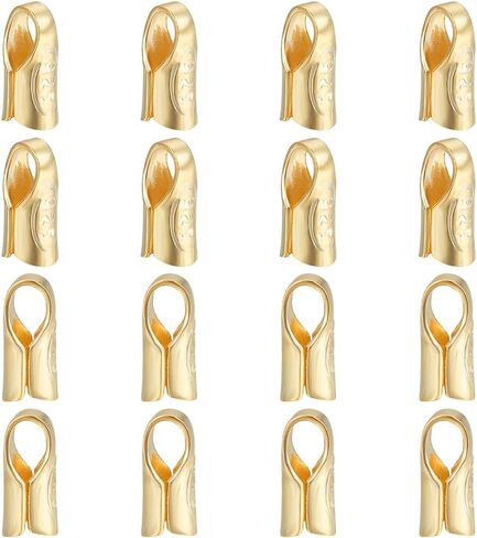 Benecreat 16pcs 925 Sterling Silver Crimp End Caps ، 2.5 مم قطره أبيض K تجعيد ينتهي من محاكاة خيط سلك الحبل المتخلف عن قلادة الأساور الصنع مجوهرات صنع الحرف in Kuwait