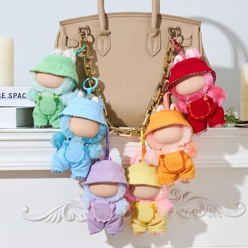 17cm 6.7" Doll Clothes Set (No Doll) Hat and Dress Designer for Boys Girls Labubu Red Orange Yellow Green Blue Purple (Green) in Saudi Arabia