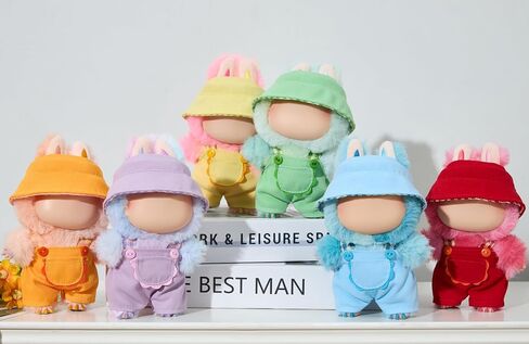 17cm 6.7" Doll Clothes Set (No Doll) Hat and Dress Designer for Boys Girls Labubu Red Orange Yellow Green Blue Purple (Green) in Saudi Arabia