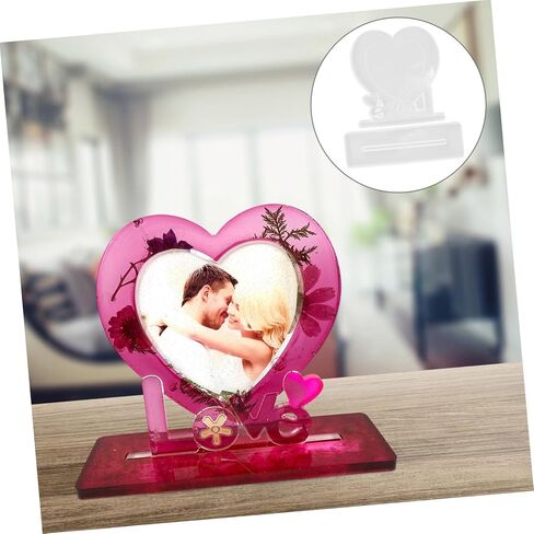 homoyoyo 1set شكل قلب شكل سيليكون صورة إطار صياغة لصياغة مجموعة إطار الصورة الإبداعية لزخارف المنزل قوالب السيليكون لعرض صور فريدة من نوعها in Saudi Arabia