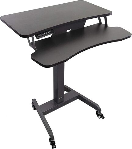 جبل! محطة عمل قابلة للتعديل قابلة للتعديل مع ارتفاع الهاتف المحمول مع عجلات | Rolling Sit Stand Workstation مع وحدة تحكم تعديل الارتفاع القابلة للبرمجة | 31.5 × 14.5 في الطاولة in Kuwait