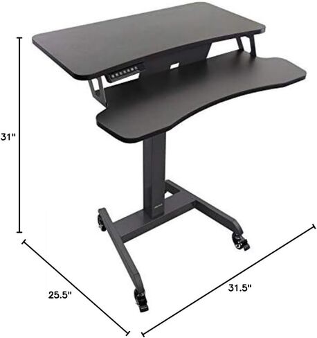 جبل! محطة عمل قابلة للتعديل قابلة للتعديل مع ارتفاع الهاتف المحمول مع عجلات | Rolling Sit Stand Workstation مع وحدة تحكم تعديل الارتفاع القابلة للبرمجة | 31.5 × 14.5 في الطاولة in Kuwait
