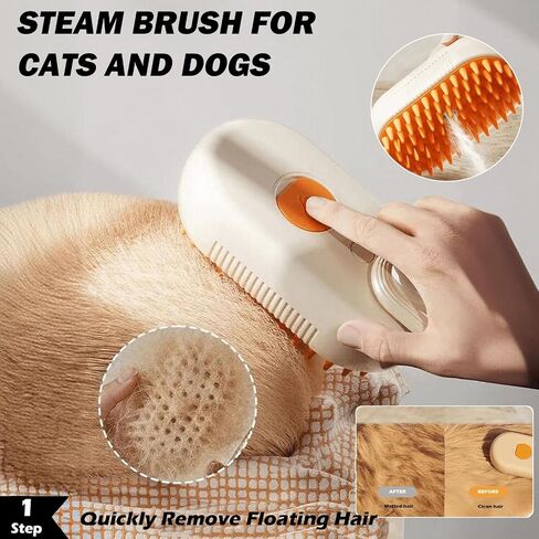 5 حزمة Cat Steam Brush Kit - فرشاة مياه الحيوانات الأليفة للقطط والكلاب ، تشمل مشط Defur Spritz ، وأشعل أشعل النار ، ومشط التدليك ومشط البراغيث - in Kuwait