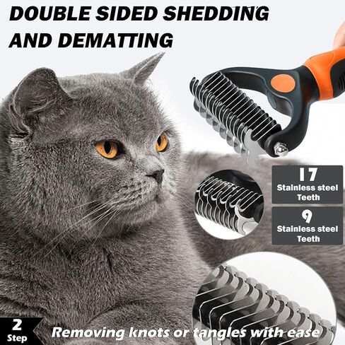 5 حزمة Cat Steam Brush Kit - فرشاة مياه الحيوانات الأليفة للقطط والكلاب ، تشمل مشط Defur Spritz ، وأشعل أشعل النار ، ومشط التدليك ومشط البراغيث - in Kuwait