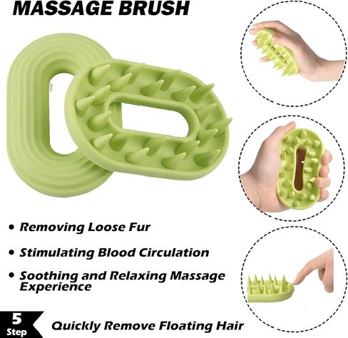 5 حزمة Cat Steam Brush Kit - فرشاة مياه الحيوانات الأليفة للقطط والكلاب ، تشمل مشط Defur Spritz ، وأشعل أشعل النار ، ومشط التدليك ومشط البراغيث - in Kuwait