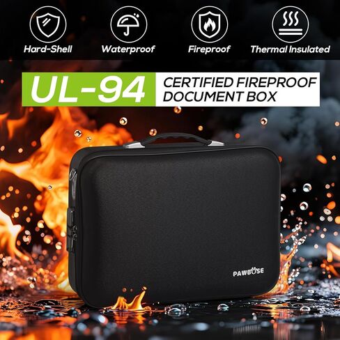 مربع مستندات مقاوم للحريق مع قفل تركيبة ، مقاومة للماء مقاومة للماء آمنة للوثائق المهمة ، الشهادات ، الكمبيوتر المحمول ، جوازات السفر （16''x12''x5 '' '' in Kuwait