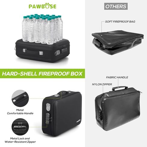 مربع مستندات مقاوم للحريق مع قفل تركيبة ، مقاومة للماء مقاومة للماء آمنة للوثائق المهمة ، الشهادات ، الكمبيوتر المحمول ، جوازات السفر （16''x12''x5 '' '' in Kuwait