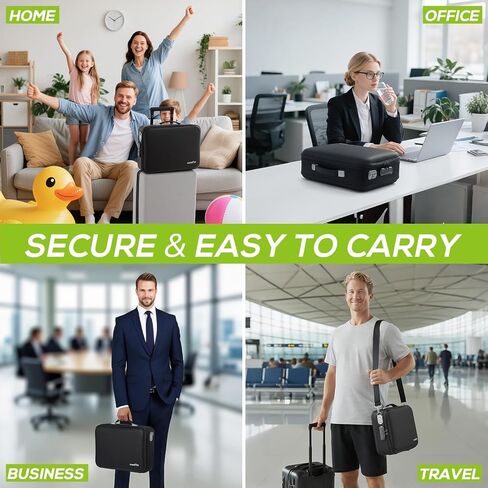 مربع مستندات مقاوم للحريق مع قفل تركيبة ، مقاومة للماء مقاومة للماء آمنة للوثائق المهمة ، الشهادات ، الكمبيوتر المحمول ، جوازات السفر （16''x12''x5 '' '' in Kuwait