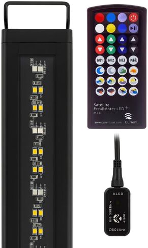 CURRENT USA 24-36" Satellite Color RGBW Full-Spectrum LED Aquarium Light - Freshwater, Wireless 24-Hour Timer, Adjustable Tank Mounts (4511) in Saudi Arabia