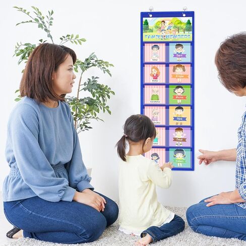 3 Pack Pocket Clat for Classroom 29.5 × 10 in 12+1 جيوب معلقة منظم ملفات الحائط للبطاقات ، الصور ، مخطط السلوك التعليمي لإدارة الفصل ، منظمة مكتب المعلم (أسود) in Kuwait