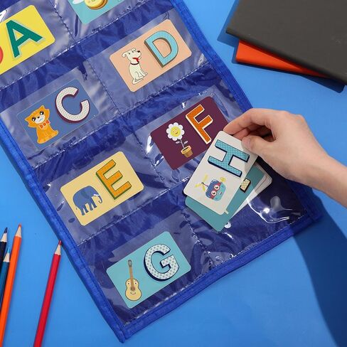 3 Pack Pocket Clat for Classroom 29.5 × 10 in 12+1 جيوب معلقة منظم ملفات الحائط للبطاقات ، الصور ، مخطط السلوك التعليمي لإدارة الفصل ، منظمة مكتب المعلم (أسود) in Kuwait