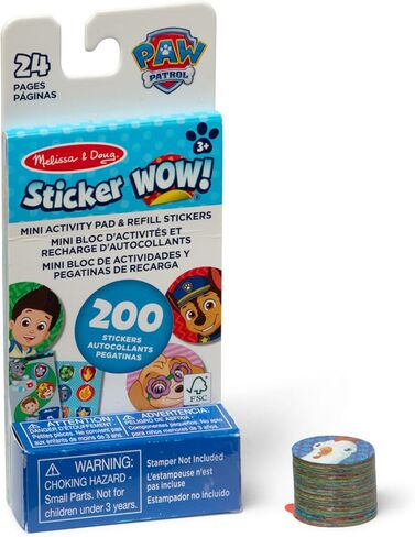 Melissa & Doug Sticker Wow!™ Mini Activity Pad and 200+ Refill Stickers for Sticker Stamper Arts and Crafts Fidget Toy Collectibles – PAW Patrol Stickers - FSC Certified in Saudi Arabia