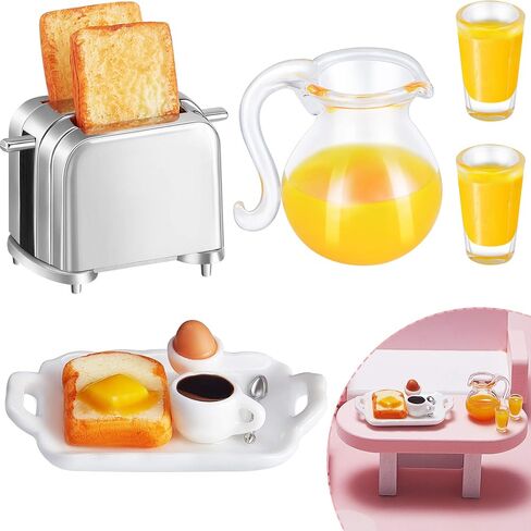 ديكورات ملحقات Dollhouse Decoration 1: 12/1: 6 Dollhouse Miniature Scene Model Mini Kitchen Associory مجموعة مشهد الإفطار بتكريم تظاهر DIR DIRID DIRID DIRE (عصير ، زبدة ، مجموعة آلة الخبز) in Saudi Arabia