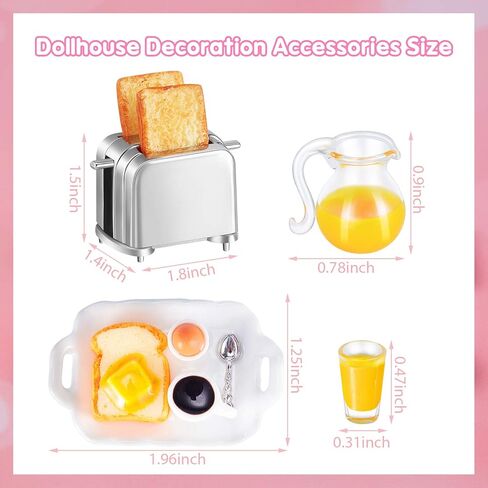 ديكورات ملحقات Dollhouse Decoration 1: 12/1: 6 Dollhouse Miniature Scene Model Mini Kitchen Associory مجموعة مشهد الإفطار بتكريم تظاهر DIR DIRID DIRID DIRE (عصير ، زبدة ، مجموعة آلة الخبز) in Saudi Arabia