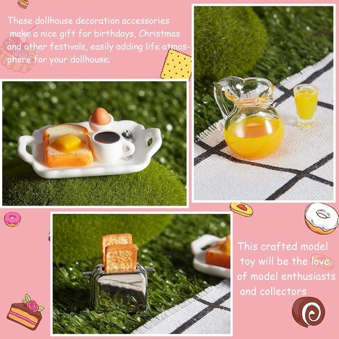 ديكورات ملحقات Dollhouse Decoration 1: 12/1: 6 Dollhouse Miniature Scene Model Mini Kitchen Associory مجموعة مشهد الإفطار بتكريم تظاهر DIR DIRID DIRID DIRE (عصير ، زبدة ، مجموعة آلة الخبز) in Saudi Arabia