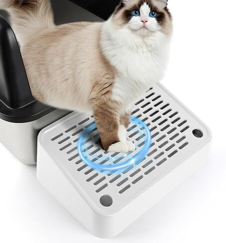 Cat Litter Box Ramp, Litter Box Step Mat with Filter Function, Cat Litter Catcher for Self-Cleaning Litter Boxes, Cats Pedal Stool Ideal for Kitten & Elderly Cats (Light Grey) in Kuwait