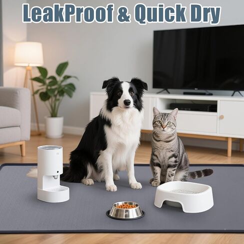 Breling Silicone Cat Litter Mat, Extra Large 51.2" x 25.6" Waterproof Cat Litter Mat for Scatter Control, Easy to Clean & Soft on Kitty Paws, Non-Slip Pad to Keep The Floor Clean, Dark Grey in Saudi Arabia