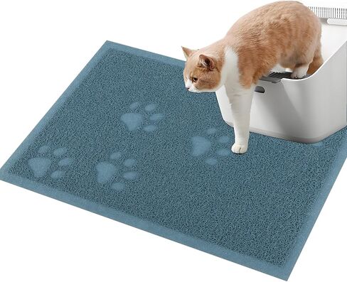 Darkyazi Cat Sterter Box Mat for Floor Strappic Lacking Packing Non-Slip ، والتحكم في الانتثار ، ونظيفة سهلة ، ومقاومة للماء ، وناعم على الكفوف (15.75 "× 11.75" ، رمادي) in Kuwait