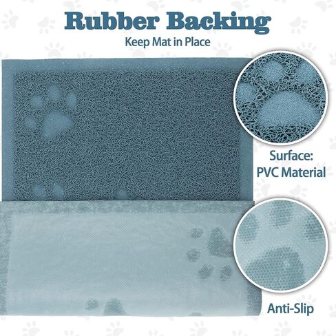 Darkyazi Cat Sterter Box Mat for Floor Strappic Lacking Packing Non-Slip ، والتحكم في الانتثار ، ونظيفة سهلة ، ومقاومة للماء ، وناعم على الكفوف (15.75 "× 11.75" ، رمادي) in Kuwait