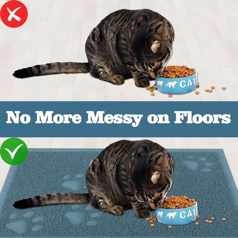 Darkyazi Cat Sterter Box Mat for Floor Strappic Lacking Packing Non-Slip ، والتحكم في الانتثار ، ونظيفة سهلة ، ومقاومة للماء ، وناعم على الكفوف (15.75 "× 11.75" ، رمادي) in Kuwait