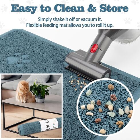 Darkyazi Cat Sterter Box Mat for Floor Strappic Lacking Packing Non-Slip ، والتحكم في الانتثار ، ونظيفة سهلة ، ومقاومة للماء ، وناعم على الكفوف (15.75 "× 11.75" ، رمادي) in Kuwait