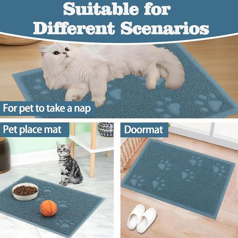 Darkyazi Cat Sterter Box Mat for Floor Strappic Lacking Packing Non-Slip ، والتحكم في الانتثار ، ونظيفة سهلة ، ومقاومة للماء ، وناعم على الكفوف (15.75 "× 11.75" ، رمادي) in Kuwait
