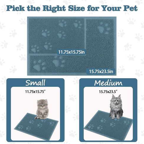 Darkyazi Cat Sterter Box Mat for Floor Strappic Lacking Packing Non-Slip ، والتحكم في الانتثار ، ونظيفة سهلة ، ومقاومة للماء ، وناعم على الكفوف (15.75 "× 11.75" ، رمادي) in Kuwait
