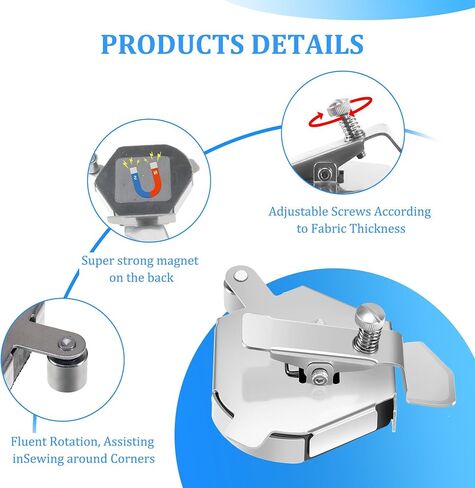 Magnetic Seam Guide for Sewing Machine, Magnetic Sewing Guide with Clip, Multifunctional Ruler, Hemmer Guide, Seam Guide, Hem Guide for Walking Foot Sewing Machine, Sewing Supplies Accessories in Saudi Arabia