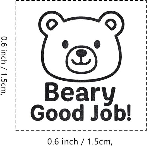 Bear Teacher Rubber Stamp, 3/5 Inch Small Mini Stamp for Scrapbooking Card Making Planner in Saudi Arabia