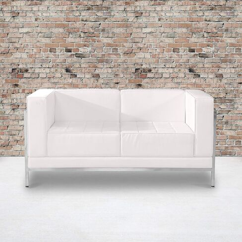 Flash Furniture Hercules Imagination Series Contemporary Black Leathersoft Loveseat مع إطار غلاف in Saudi Arabia