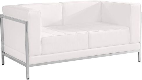 Flash Furniture Hercules Imagination Series Contemporary Black Leathersoft Loveseat مع إطار غلاف in Saudi Arabia