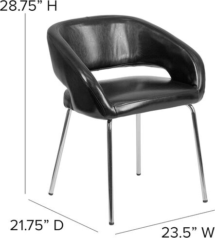 EMMA + OLIVER Contemporary White LeatherSoft Side Reception Chair with Chrome Legs in Saudi Arabia