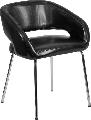 EMMA + OLIVER Contemporary White LeatherSoft Side Reception Chair with Chrome Legs in Saudi Arabia