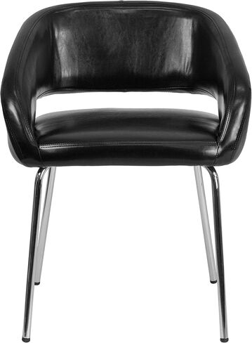 EMMA + OLIVER Contemporary White LeatherSoft Side Reception Chair with Chrome Legs in Saudi Arabia