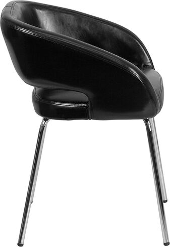EMMA + OLIVER Contemporary White LeatherSoft Side Reception Chair with Chrome Legs in Saudi Arabia