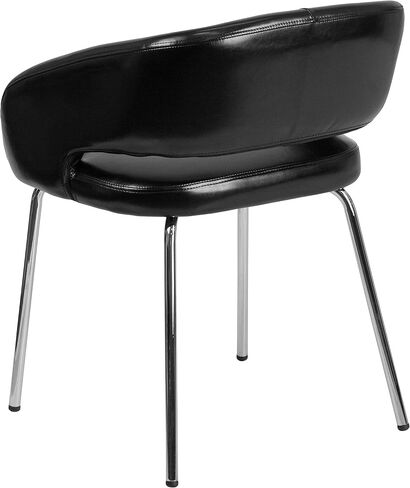 EMMA + OLIVER Contemporary White LeatherSoft Side Reception Chair with Chrome Legs in Saudi Arabia