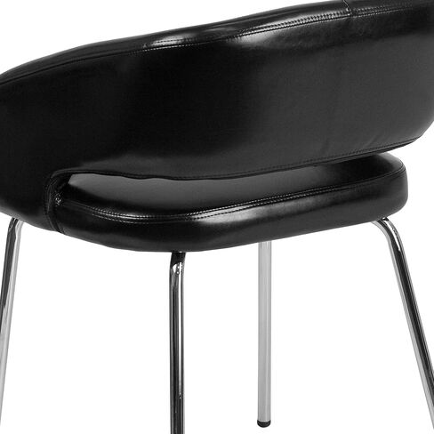 EMMA + OLIVER Contemporary White LeatherSoft Side Reception Chair with Chrome Legs in Saudi Arabia