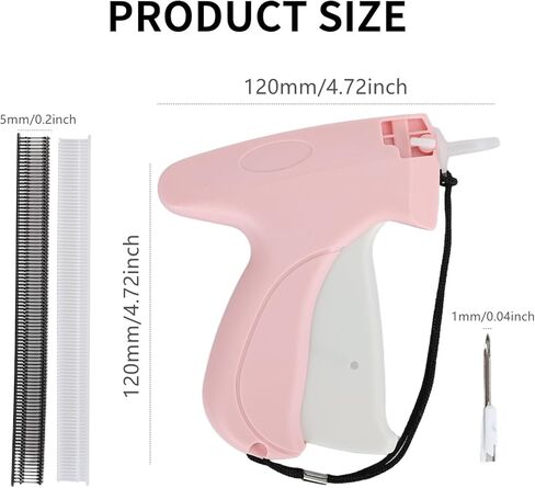 بندقية غرزة ، سلاح غرز للملابس ، وضع علامة على البندقية للملابس ، مثبتات الملابس السريعة خياطة ، تشمل 6 إبرة ، 1000 سوداء و 1000 أبيض in Kuwait