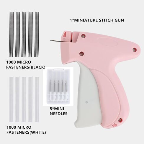 بندقية غرزة ، سلاح غرز للملابس ، وضع علامة على البندقية للملابس ، مثبتات الملابس السريعة خياطة ، تشمل 6 إبرة ، 1000 سوداء و 1000 أبيض in Kuwait
