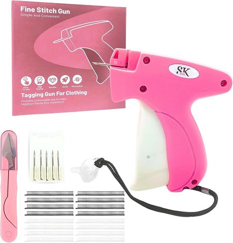 Stitch Gun – SK RISE Stitchy Gun Kit for Quick Clothing Fixes, Sewing & Quilting – Includes 6 Fine Needles, 4000 Fasteners (2000 White & 2000 Black) 5mm, and 1 Mini Sewing Scissor – Sticky & Tag Gun in Saudi Arabia