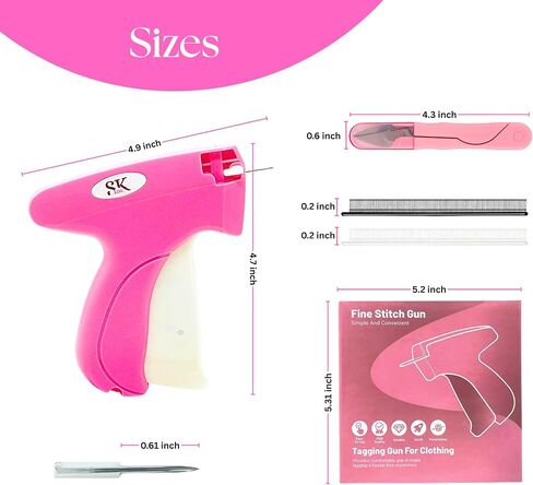Stitch Gun – SK RISE Stitchy Gun Kit for Quick Clothing Fixes, Sewing & Quilting – Includes 6 Fine Needles, 4000 Fasteners (2000 White & 2000 Black) 5mm, and 1 Mini Sewing Scissor – Sticky & Tag Gun in Saudi Arabia