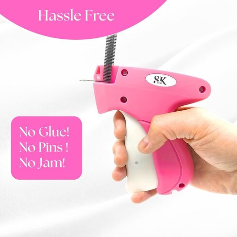 Stitch Gun – SK RISE Stitchy Gun Kit for Quick Clothing Fixes, Sewing & Quilting – Includes 6 Fine Needles, 4000 Fasteners (2000 White & 2000 Black) 5mm, and 1 Mini Sewing Scissor – Sticky & Tag Gun in Saudi Arabia