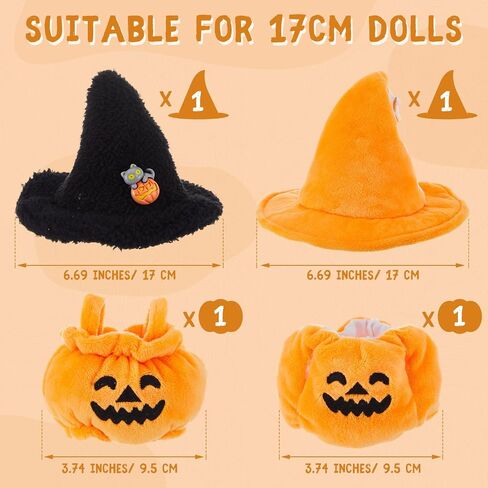 2 مجموعة ملابس من أجل 17 سم دمية لطيف هالوين زي اليقطين و Witch HAT DOLL ALLESS TOYSORISES ALGESSION in Kuwait