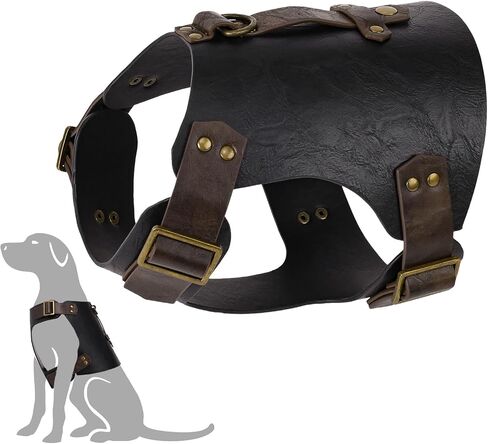 HiiFeuer Medieval Faux Leather Dog Armor Clothe Adjustable Funny Dog Vest Costume for Cosplay- Fits Most Dogs Ropa para Perro (Black L) in Saudi Arabia