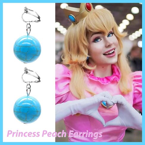 Princess Peach Earrings Princess Peaches Cosplay Earring for Girls Anime Earrings Halloween Cosplay Costume Accessories in Saudi Arabia
