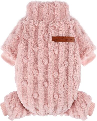 Dog Sweater for Small Dogs, XXS Dog Sweaters Turtleneck Doggie Pajamas Jumpsuits, Small Doggy Clothes Girl Boy, Cold Weather Puppy Onesie Outfits Yorkie Chihuahua Apparel,Light Pink, S in Kuwait