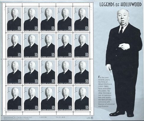 USPS Alfred Hitchcock (1899-1980) Legends of Hollywood (Sheet of 20) 32 Cent Postage Stamps 1998 Scott #3226 in Saudi Arabia