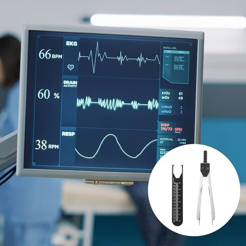 EKG ECG Calipers ECG Caliper Nursing or Doctor Electrocardiogram Divider Black Calipers Ruler Measuring Tool for Medical Student in Saudi Arabia